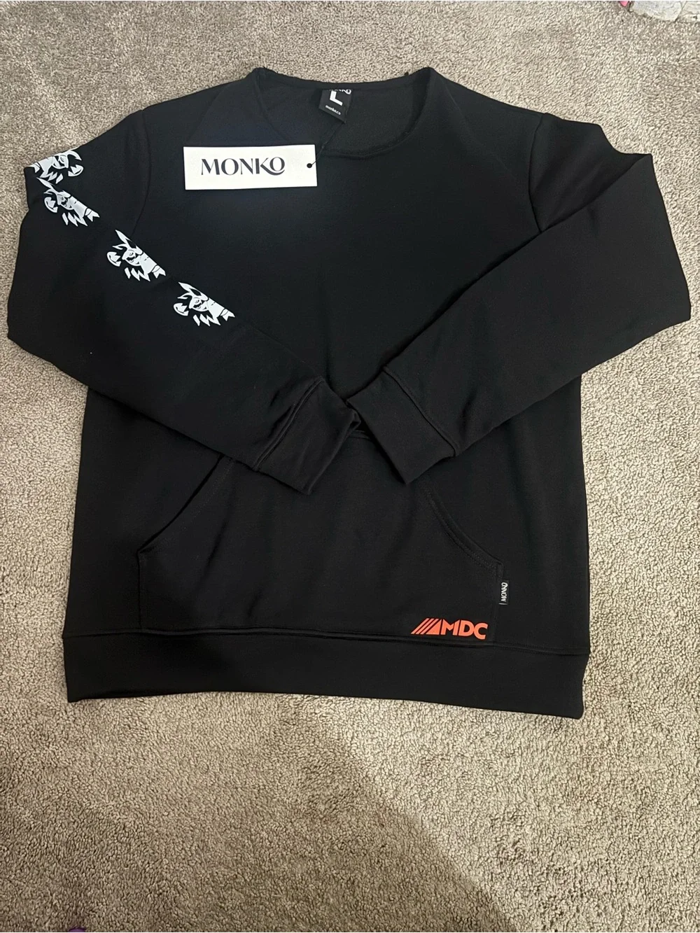 Monko black long-sleeve crew-neck sweatshirt  Size L